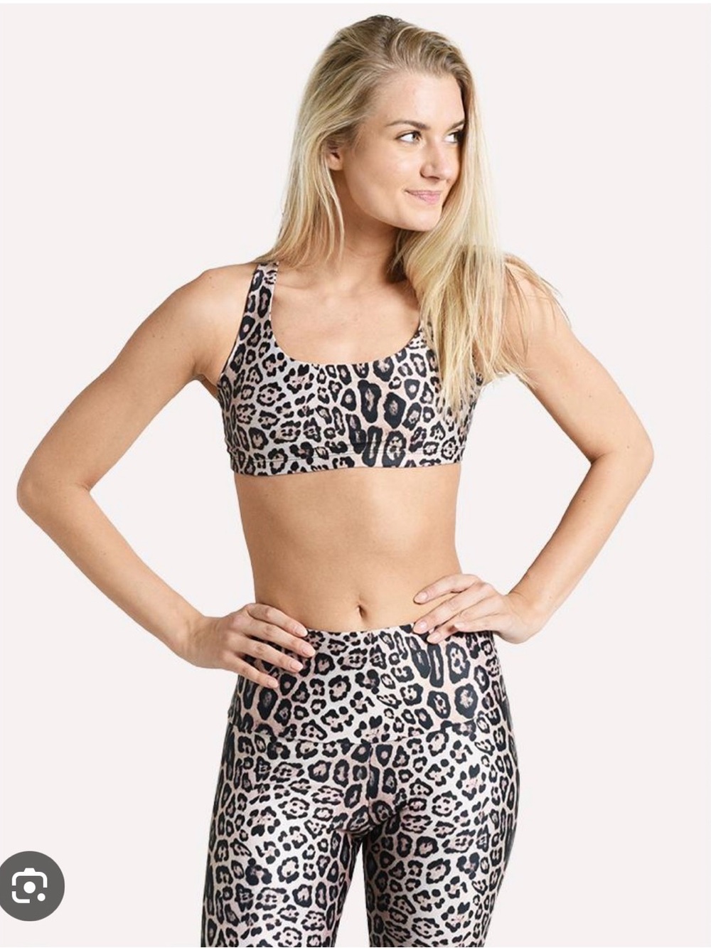 Onzie Leopard Scoop Sports Bra in Pink and Black